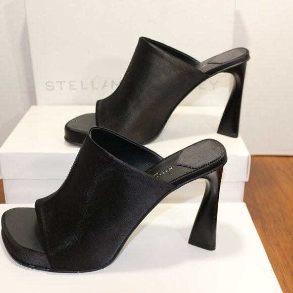 Stella McCartney Women's Elsa Satin High Heel Mule Sandals - Picture 2 of 3